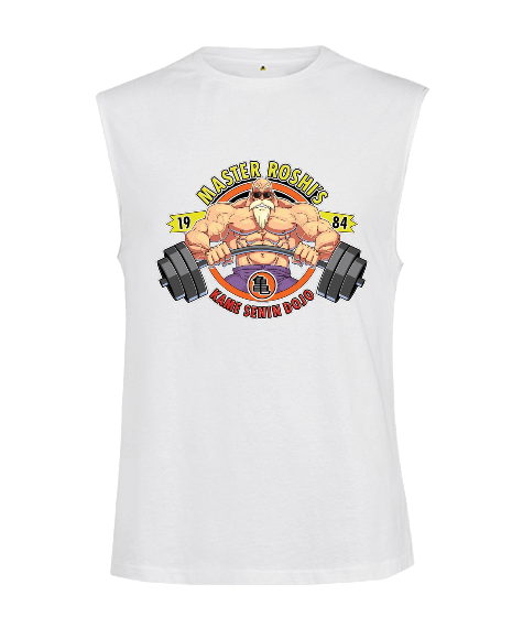 Tisho - Master Roshi GYM Vücut Geliştirme Bodybuilding Fitness Tasarım Kesik Kol Unisex Tişört