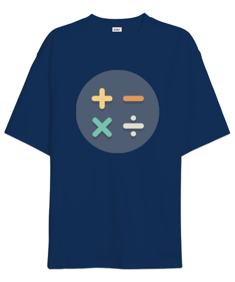 Tisho - matematik işlem baskılı Oversize Unisex Tişört