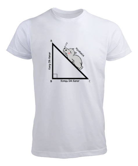 Tisho - Matematik Öğretmeni Öğretmenler Günü Özel tasarım Hipotenüs açısı Beyaz Erkek Tişört