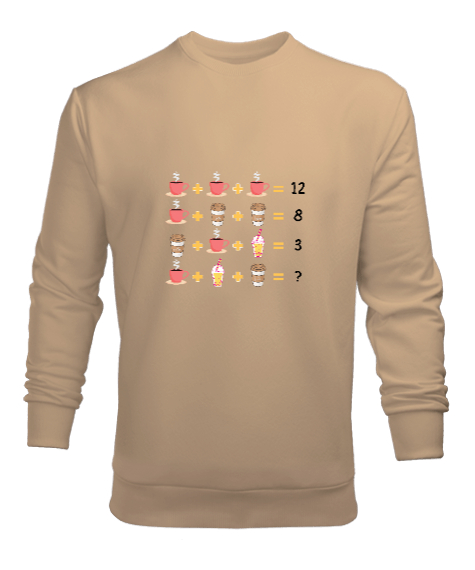 Tisho - Matematik Öğretmeni Öğretmenler Günü Özel tasarım kahve hesapları Camel Erkek Sweatshirt