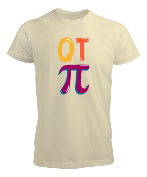 Tisho - Matematik Pi Günü Kısa Kol Krem Erkek Tişört