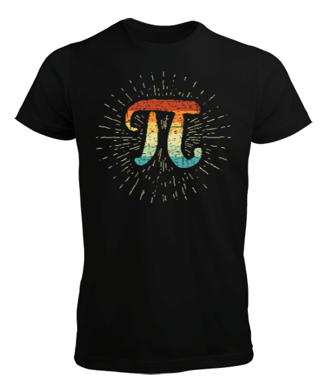 Matematik Pi Günü Kısa Kol Siyah Erkek Tişört - Tisho