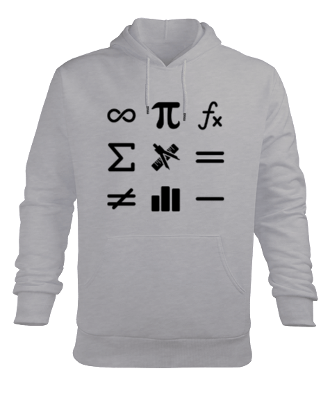 Tisho - matematik sembol baskılı Erkek Kapüşonlu Hoodie Sweatshirt