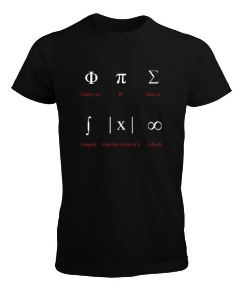 Tisho - Matematik Sembolleri Siyah Erkek Tişört