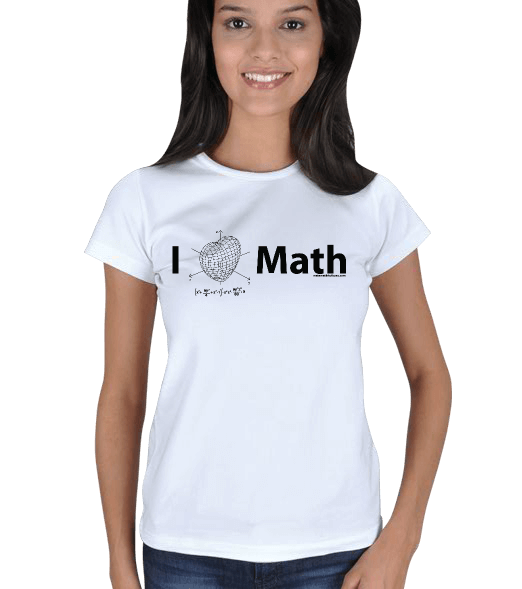 Tisho - Matematik Tişörtü Beyaz Bayan Kadın Tişört
