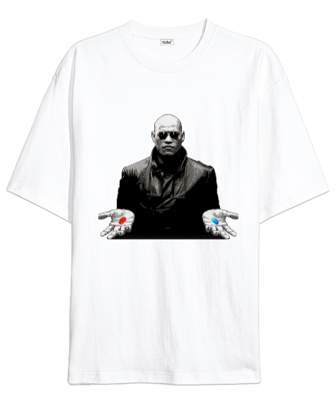 Matrix tasarımı Oversize Unisex Tişört