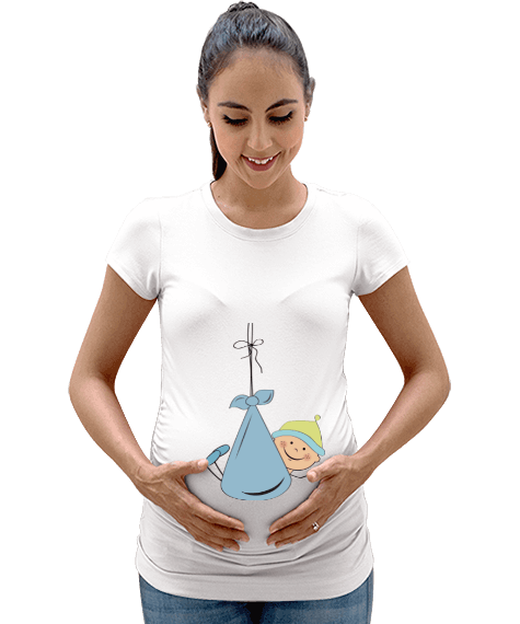 Tisho - mavi bebek Kadın Hamile Tişört