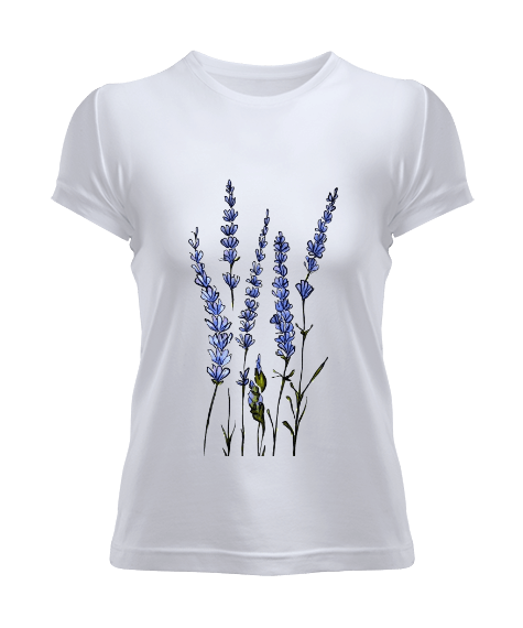 Tisho - Mavi bitki tasarımı Kadın Tişört