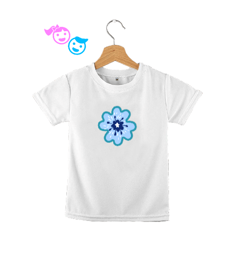 Tisho - Mavi çiçek Çocuk Unisex