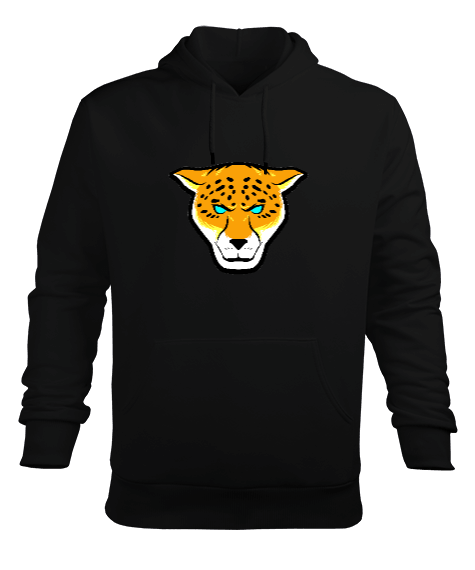 Tisho - Mavi gözlü benekli puma Erkek Kapüşonlu Hoodie Sweatshirt