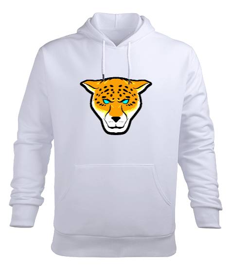 Tisho - Mavi gözlü benekli puma Erkek Kapüşonlu Hoodie Sweatshirt