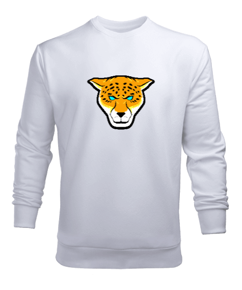 Tisho - Mavi gözlü benekli puma Erkek Sweatshirt