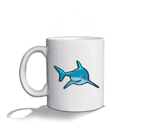 Tisho - Mavi köpek balığı Beyaz Kupa Bardak