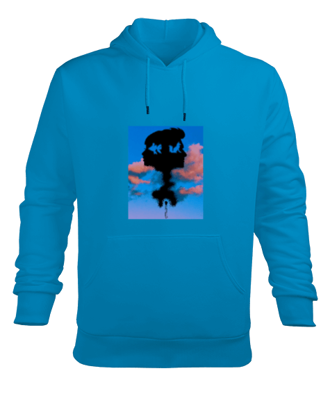 Tisho - mavi öfa Erkek Kapüşonlu Hoodie Sweatshirt