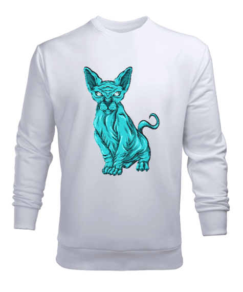 Tisho - Mavi uzaylı köpek Erkek Sweatshirt
