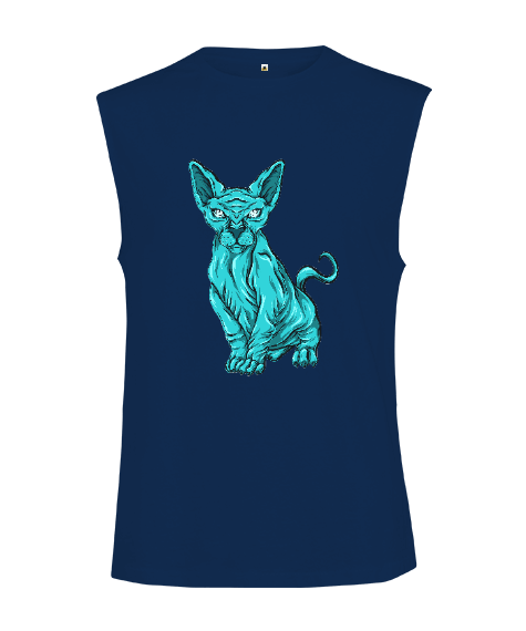 Tisho - Mavi uzaylı köpek fitness motivasyon Kesik Kol Unisex Tişört