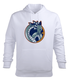 Mavi vahşi ejderha Erkek Kapüşonlu Hoodie Sweatshirt - Tisho