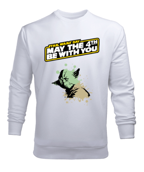 Tisho - may the force be wıth you Beyaz Erkek Sweatshirt