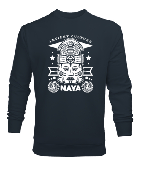 Tisho - Mayalar - Antik Kültür Füme Erkek Sweatshirt