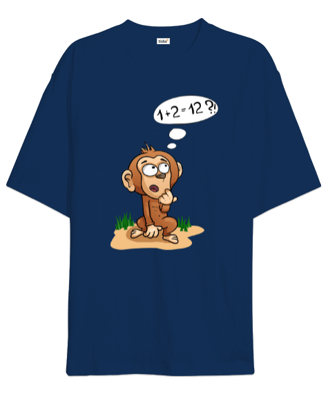 Tisho - Maymun Karikatürlü Oversize Unisex Tişört