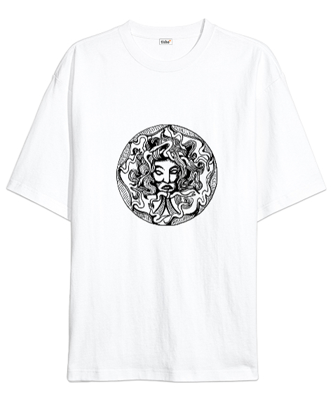 Tisho - Medusa Beyaz Oversize Unisex Tişört