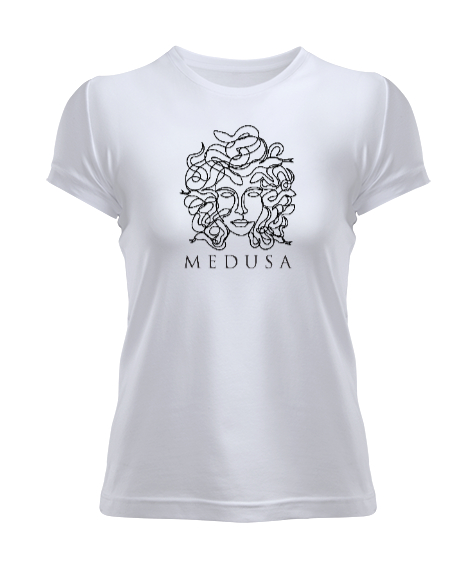 Tisho - Medusa Çizim Beyaz Kadın Tişört