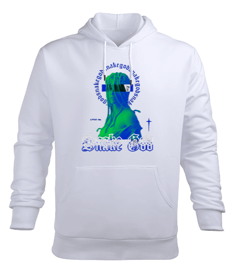 Tisho - Medusa Snake God Tasarım Baskılı Erkek Kapüşonlu Hoodie Sweatshirt