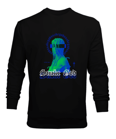 Tisho - Medusa Snake God Tasarım Baskılı Erkek Sweatshirt