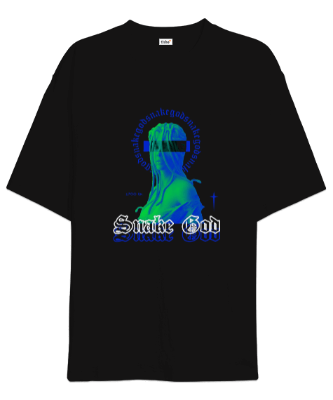 Tisho - Medusa Snake God Tasarım Baskılı Oversize Unisex Tişört