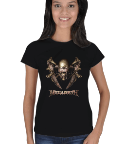 Megadeth Siyah Kadın Tişört - Thumbnail