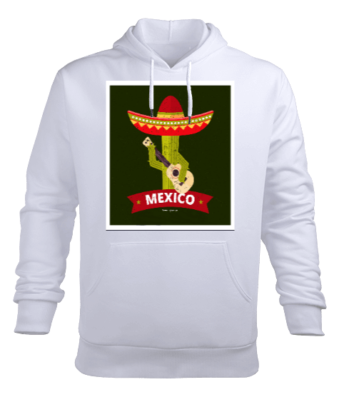 Tisho - Meksika Kaktüs Erkek Kapüşonlu Hoodie Sweatshirt