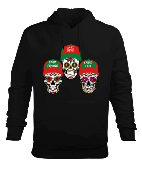 Tisho - Meksika Üçüz kafatası Erkek Kapüşonlu Hoodie Sweatshirt