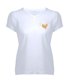 MELEK KALP Kadın V Yaka Tişört - Tisho