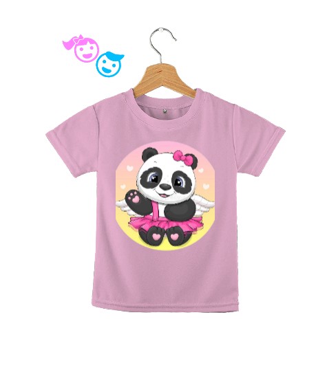 Tisho - Melek panda Pembe Çocuk Unisex