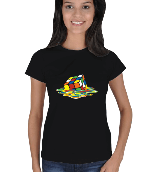 Tisho - Melting Rubiks Cube Kadın Tişört