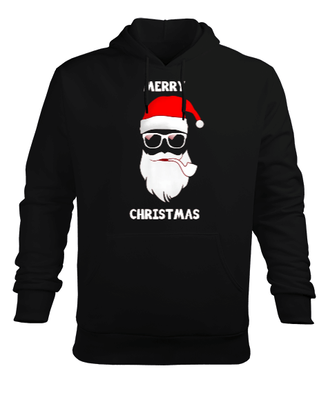 Tisho - Merry Christmas Baskılı Erkek Kapüşonlu Hoodie Sweatshirt