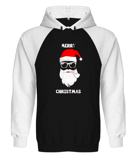 Tisho - Merry Christmas Baskılı Orjinal Reglan Hoodie Unisex Sweatshirt