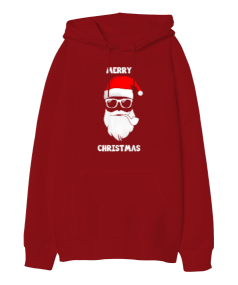 Tisho - Merry Christmas Baskılı Oversize Unisex Kapüşonlu Sweatshirt