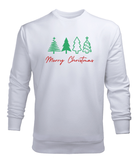 Tisho - MERRY CHRISTMAS- MUTLU YILLAR Beyaz Erkek Sweatshirt