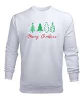  MERRY CHRISTMAS- MUTLU YILLAR Beyaz Erkek Sweatshirt - Tisho