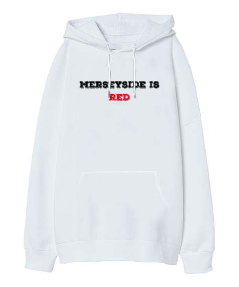 Tisho - Merseyside Is Red Oversize Unisex Kapüşonlu Sweatshirt
