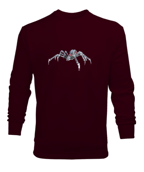 Metal Örümcek - Metal Spider Bordo Erkek Sweatshirt