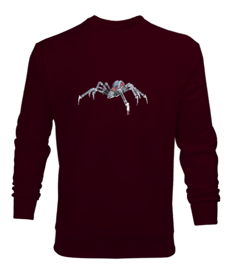 Tisho - Metal Örümcek - Metal Spider Bordo Erkek Sweatshirt