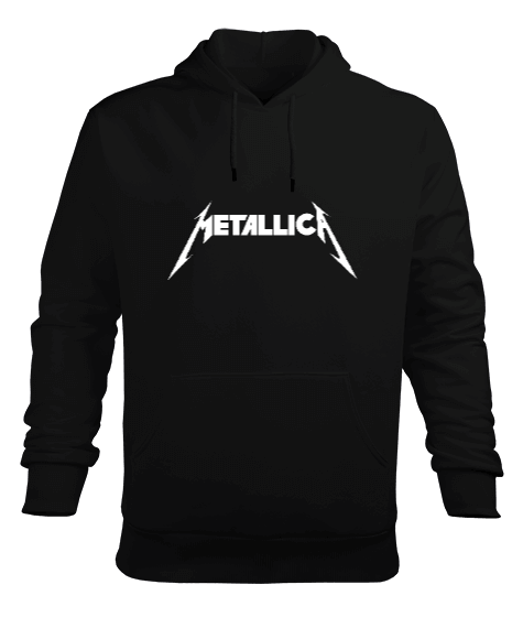 Tisho - Metallica Heavy Metal Tasarım Baskılı Siyah Erkek Kapüşonlu Hoodie Sweatshirt