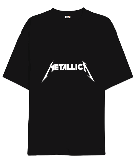 Tisho - Metallica Heavy Metal Tasarım Baskılı Siyah Oversize Unisex Tişört