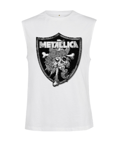 Tisho - Metallica Rock Baskılı Kesik Kol Unisex Tişört