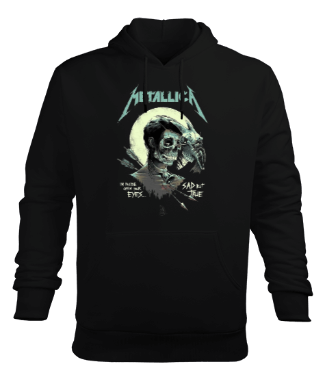 Tisho - Metallica Rock Tasarım Baskılı Erkek Kapüşonlu Hoodie Sweatshirt