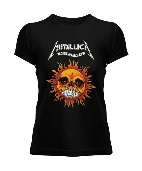 Tisho - Metallica Rock Tasarım Baskılı Kadın Tişört