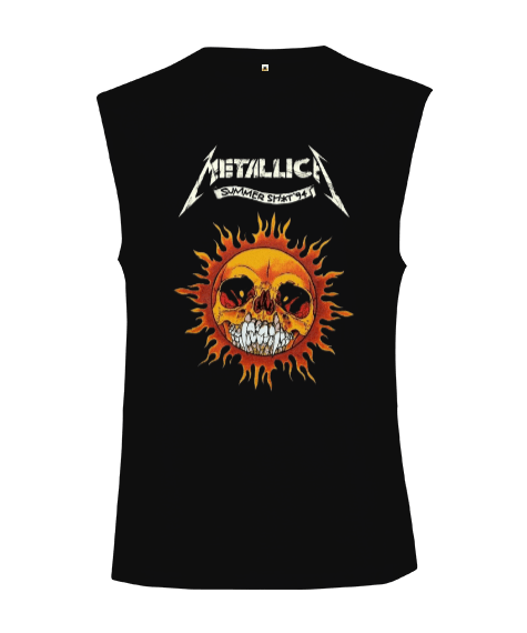 Tisho - Metallica Rock Tasarım Baskılı Kesik Kol Unisex Tişört