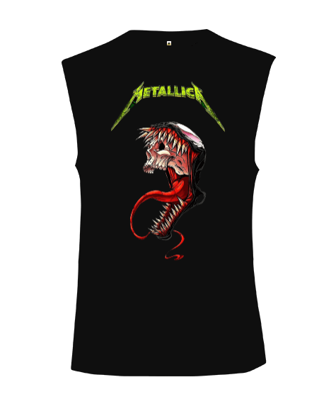 Tisho - Metallica Rock Tasarım Baskılı Kesik Kol Unisex Tişört